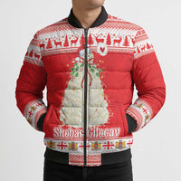 Georgia Christmas Chichilaki Bomber Puffer Jacket Celebrate Georgian Tradition - Wonder Print Shop