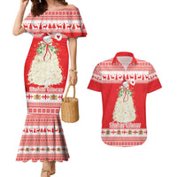 Georgia Christmas Chichilaki Couples Matching Mermaid Dress and Hawaiian Shirt Celebrate Georgian Tradition - Wonder Print Shop