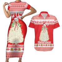 Georgia Christmas Chichilaki Couples Matching Short Sleeve Bodycon Dress and Hawaiian Shirt Celebrate Georgian Tradition - Wonder Print Shop