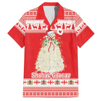 Georgia Christmas Chichilaki Family Matching Off The Shoulder Long Sleeve Dress and Hawaiian Shirt Celebrate Georgian Tradition - Wonder Print Shop