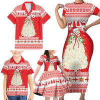 Georgia Christmas Chichilaki Family Matching Short Sleeve Bodycon Dress and Hawaiian Shirt Celebrate Georgian Tradition - Wonder Print Shop