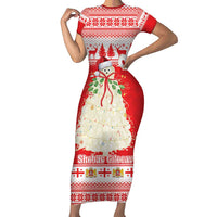 Georgia Christmas Chichilaki Family Matching Short Sleeve Bodycon Dress and Hawaiian Shirt Celebrate Georgian Tradition - Wonder Print Shop