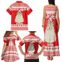 Georgia Christmas Chichilaki Family Matching Tank Maxi Dress and Hawaiian Shirt Celebrate Georgian Tradition - Wonder Print Shop