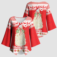 Georgia Christmas Chichilaki Kimono Sleeve Blouse Celebrate Georgian Tradition - Wonder Print Shop