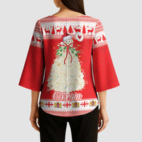 Georgia Christmas Chichilaki Kimono Sleeve Blouse Celebrate Georgian Tradition - Wonder Print Shop