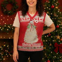 Georgia Christmas Chichilaki Christmas Knitted V-Neck Vest Celebrate Georgian Tradition - Wonder Print Shop