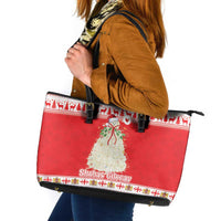 Georgia Christmas Chichilaki Leather Tote Bag Celebrate Georgian Tradition - Wonder Print Shop