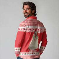 Georgia Christmas Chichilaki Long Sleeve Polo Shirt Celebrate Georgian Tradition - Wonder Print Shop