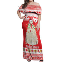 Georgia Christmas Chichilaki Off Shoulder Maxi Dress Celebrate Georgian Tradition - Wonder Print Shop