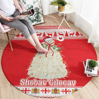 Georgia Christmas Chichilaki Round Carpet Celebrate Georgian Tradition - Wonder Print Shop