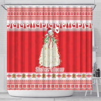 Georgia Christmas Chichilaki Shower Curtain Celebrate Georgian Tradition - Wonder Print Shop