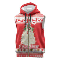 Georgia Christmas Chichilaki Sleeveless Zip Hoodie Celebrate Georgian Tradition - Wonder Print Shop