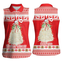 Georgia Christmas Chichilaki Women Sleeveless Polo Shirt Celebrate Georgian Tradition - Wonder Print Shop