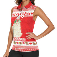 Georgia Christmas Chichilaki Women Sleeveless Polo Shirt Celebrate Georgian Tradition - Wonder Print Shop