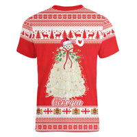 Georgia Christmas Chichilaki Women V-Neck T-Shirt Celebrate Georgian Tradition - Wonder Print Shop