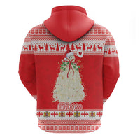 Georgia Christmas Chichilaki Zip Hoodie Celebrate Georgian Tradition - Wonder Print Shop