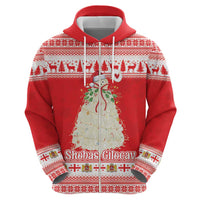 Georgia Christmas Chichilaki Zip Hoodie Celebrate Georgian Tradition - Wonder Print Shop