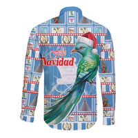 Guatemala Christmas Long Sleeve Button Shirt Resplendent Queztal Libre Crezca Fecundo - Wonder Print Shop