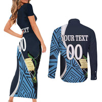 Custom Guatemala Football Couples Matching Short Sleeve Bodycon Dress and Long Sleeve Button Shirt Los Chapines Go Champion - Wonder Print Shop