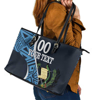 Custom Guatemala Football Leather Tote Bag Los Chapines Go Champion - Wonder Print Shop