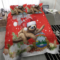 Christmas Costa Rica Bedding Set A Cheerful Sloth Wearing a Santa Hat - Wonder Print Shop