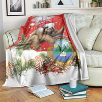 Christmas Costa Rica Blanket A Cheerful Sloth Wearing a Santa Hat