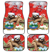 Christmas Costa Rica Car Mats A Cheerful Sloth Wearing a Santa Hat - Wonder Print Shop