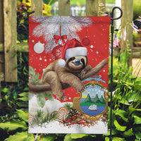 Christmas Costa Rica Garden Flag A Cheerful Sloth Wearing a Santa Hat - Wonder Print Shop