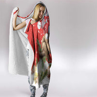 Christmas Costa Rica Hooded Blanket A Cheerful Sloth Wearing a Santa Hat