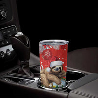 Costa Rica Christmas Tumbler Cup A Cheerful Sloth Wearing a Santa Hat - Wonder Print Shop