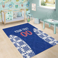 Custom Moldova Football Area Rug Tricolorii Tree Of Life Blue Version - Wonder Print Shop