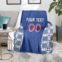 Custom Moldova Football Blanket Tricolorii Tree Of Life Blue Version