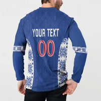 Custom Moldova Football Button Sweatshirt Tricolorii Tree Of Life Blue Version - Wonder Print Shop