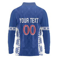 Custom Moldova Football Long Sleeve Polo Shirt Tricolorii Tree Of Life Blue Version - Wonder Print Shop