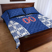 Custom Moldova Football Quilt Bed Set Tricolorii Tree Of Life Blue Version - Wonder Print Shop