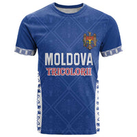 Custom Moldova Football T Shirt Tricolorii Tree Of Life Blue Version - Wonder Print Shop