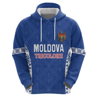 Custom Moldova Football Zip Hoodie Tricolorii Tree Of Life Blue Version - Wonder Print Shop