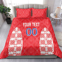 Custom Moldova Football Bedding Set Tricolorii Tree Of Life Red Version - Wonder Print Shop