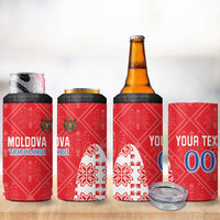 Custom Moldova Football 4 in 1 Can Cooler Tumbler Tricolorii Tree Of Life Red Version - Wonder Print Shop