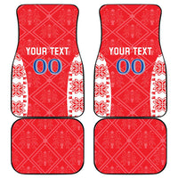 Custom Moldova Football Car Mats Tricolorii Tree Of Life Red Version - Wonder Print Shop