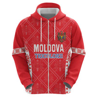 Custom Moldova Football Hoodie Tricolorii Tree Of Life Red Version - Wonder Print Shop
