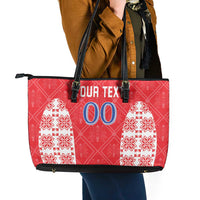 Custom Moldova Football Leather Tote Bag Tricolorii Tree Of Life Red Version - Wonder Print Shop