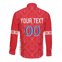 Custom Moldova Football Long Sleeve Button Shirt Tricolorii Tree Of Life Red Version - Wonder Print Shop