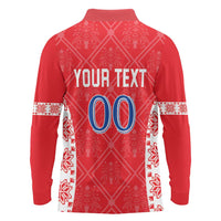 Custom Moldova Football Long Sleeve Polo Shirt Tricolorii Tree Of Life Red Version - Wonder Print Shop