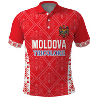 Custom Moldova Football Polo Shirt Tricolorii Tree Of Life Red Version - Wonder Print Shop