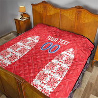 Custom Moldova Football Quilt Tricolorii Tree Of Life Red Version - Wonder Print Shop
