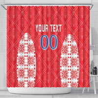 Custom Moldova Football Shower Curtain Tricolorii Tree Of Life Red Version