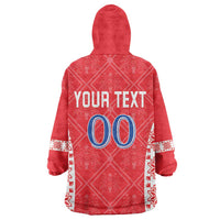 Custom Moldova Football Wearable Blanket Hoodie Tricolorii Tree Of Life Red Version - Wonder Print Shop