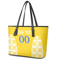 Custom Moldova Football Leather Tote Bag Tricolorii Tree Of Life Yellow Version - Wonder Print Shop