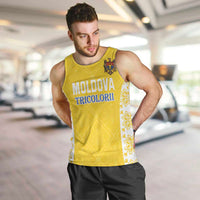 Custom Moldova Football Men Tank Top Tricolorii Tree Of Life Yellow Version - Wonder Print Shop